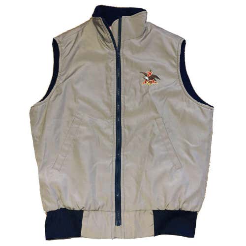 Vintage Anheuser Eagle Fleece Sherpa Lined Full Zip Vest Busch USA Made Unitog