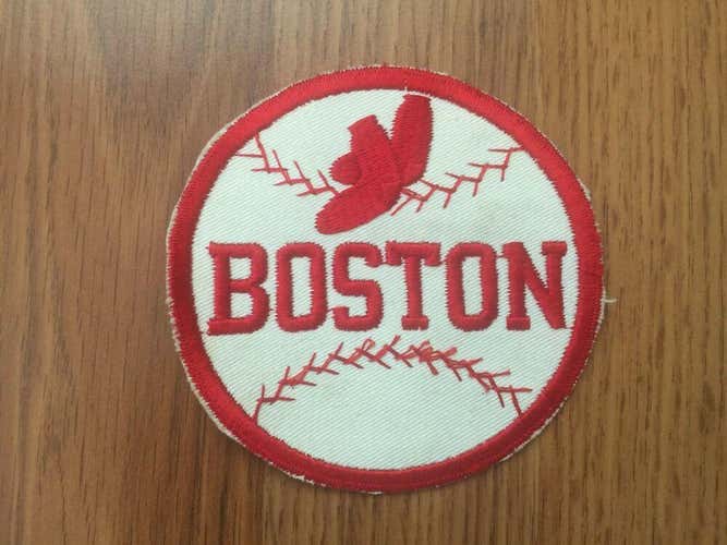 Boston Red Sox MLB SUPER VINTAGE CANVAS FABRIC 4" X 4" Baseball Patch!