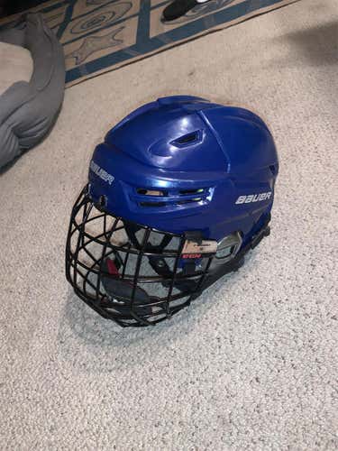 Blue Used Medium Bauer Re-Akt  Helmet