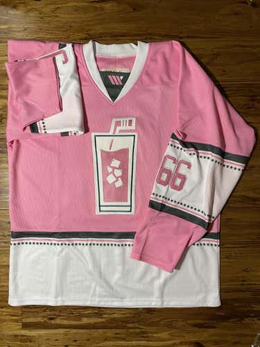 Pink Whitney Custom Hockey Jersey #66 Sz L