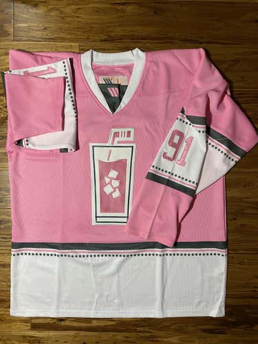 Pink Whitney Custom Hockey Jersey #91 Sz L