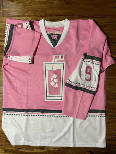 Pink Whitney Custom Hockey Jersey #9 Sz L