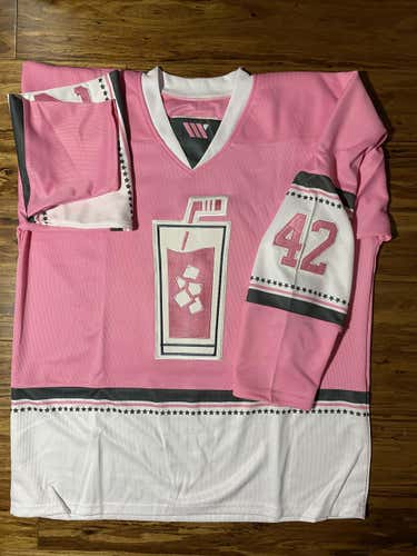 Pink Whitney Custom Hockey Jersey #42 Sz L