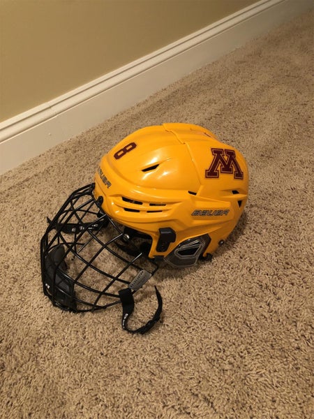 Yellow Used Small Bauer Re-Akt Pro Stock Helmet