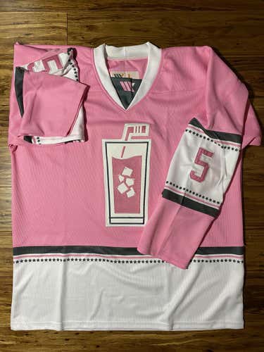 Pink Whitney Custom Hockey Jersey #5 Sz L