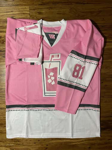 Pink Whitney Custom Hockey Jersey #81 Sz L