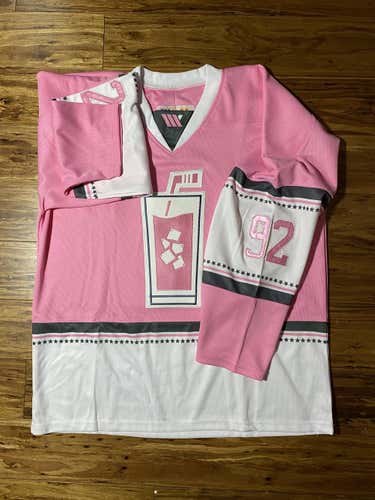 Pink Whitney Custom Hockey Jersey #92 Sz M