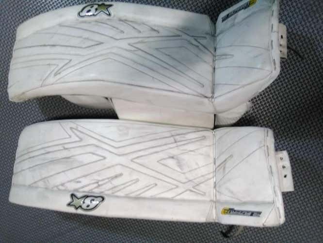 White Used Senior 36+1.5 Brian's SubZero Pro 3 Goalie Leg Pads