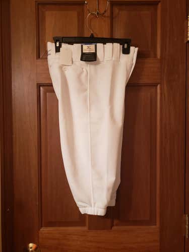 White New Adult Men's XS Mizuno Baseball Pants