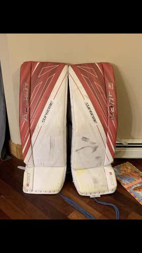 Red Senior 35" Bauer S190 Goalie Leg Pads