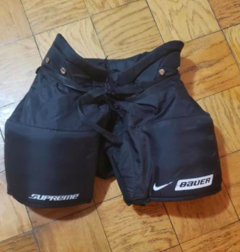 Black Senior Used Large Bauer Supreme One55 Hockey Goalie Pants