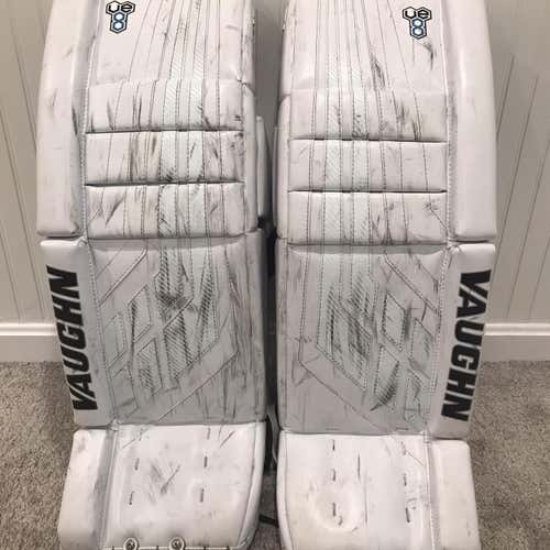White Intermediate 30" Vaughn Velocity VE8  Goalie Leg Pads
