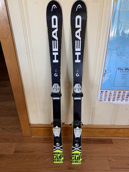 Used Unisex 130cm 2018 HEAD Racing World Cup Rebels i.SL RD Skis With Tyrolia SX 7.5 Bindings