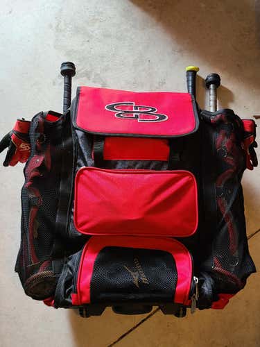 Red Used Boombah Superpack Catcher's Bag
