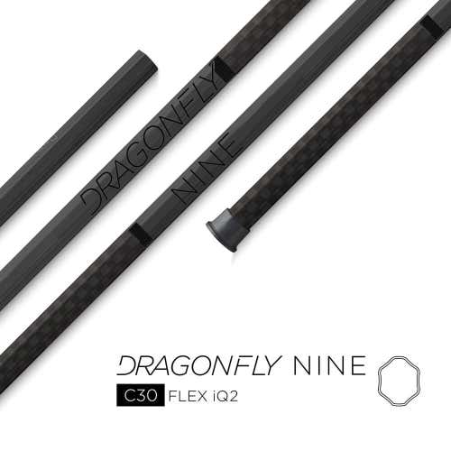 New Epoch Dragonfly 9 C30 iQ2 Lax Lacrosse Shaft 30" Carbon Black Attack Middie