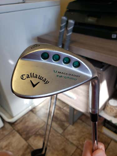 Used Men's Callaway Right Handed Mack Daddy PM Grind Wedge Stiff Flex 60 Degree Steel Shaft