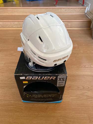 White New XS Bauer Re-Akt Helmet