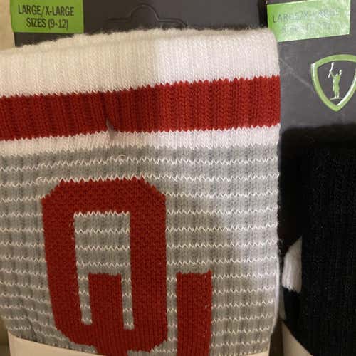 White OU & Black Women's Large Adrenaline Socks