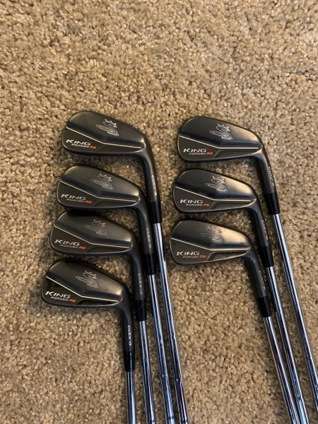 Men's Right Handed King Forged MB Black Extra Stiff Flex Steel Shaft Iron Set