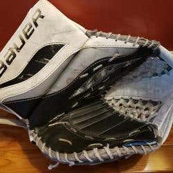 GLOVE & BLOCKER White Used Senior Bauer Regular Reactor 4000