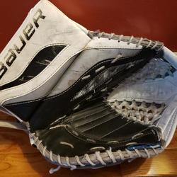 GLOVE & BLOCKER White Used Senior Bauer Regular Reactor 4000
