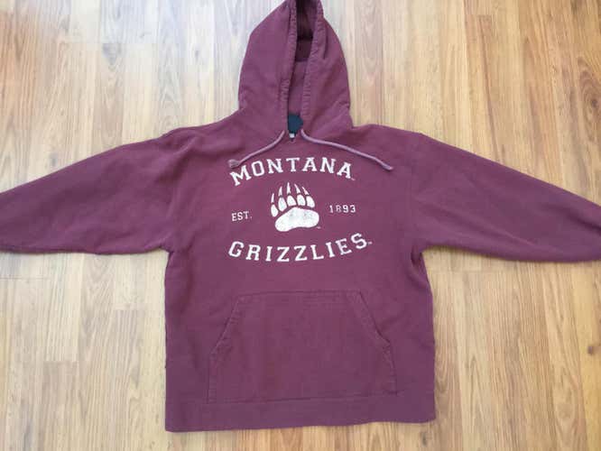 Montana Grizzlies NCAA SUPER AWESOME Distressed Size Medium Pullover HOODIE!