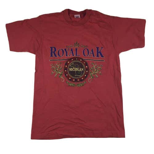 VTG 90s Royal Oak Michigan T-Shirt Made in USA Red/Blue Sz Medium