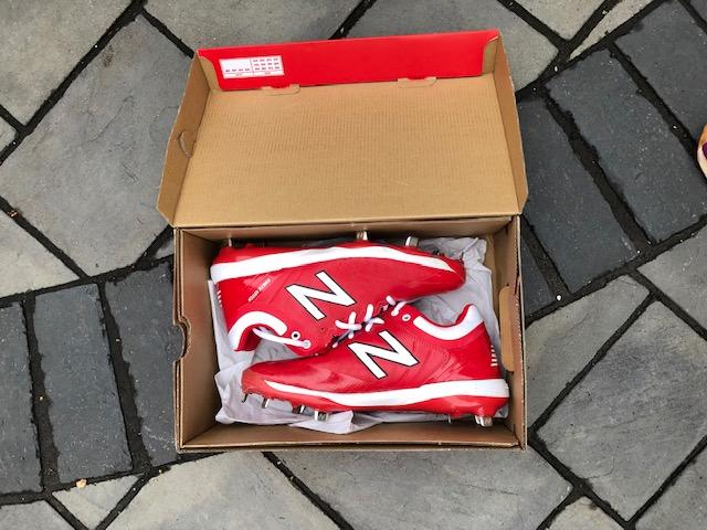 Red Used Adult Men's Size 9.0 (Women's 10) Metal New Balance Low Cut