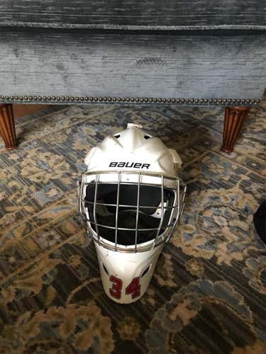 White Senior Bauer Concept C1 Goalie Mask