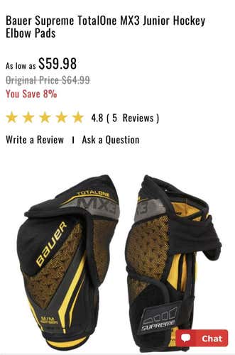 Junior Large Bauer Supreme TotalOne MX3 Elbow Pads