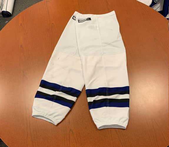 White Game-Used Senior CCM Socks Pro Stock - Cut Resistant