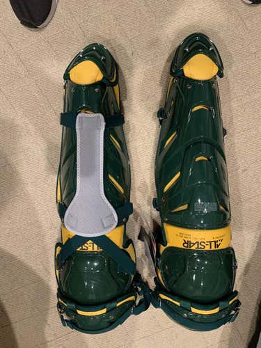 Green/Gold New Adult All Star System 7 Catcher's Leg Guard