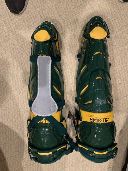 Green/Gold New Adult All Star System 7 Catcher's Leg Guard