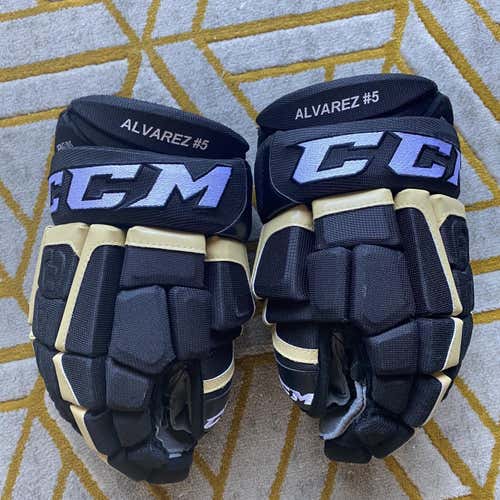 Black Senior CCM U+ Crazy Light 13" Pro Stock Gloves