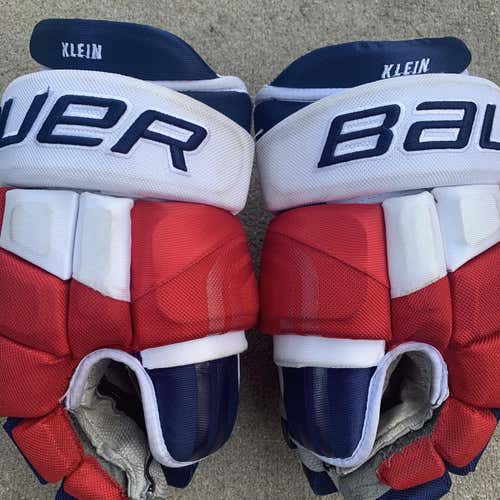 NYR #6 Kevin Klein Bauer Classic 4-Roll 14" Pro Stock Gloves