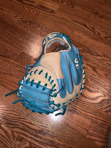 Tan/Carolina Blue High School/College Catcher's 44 Pro Signature Series 33" Baseball Glove