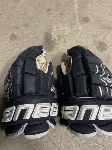 Black Used Senior Bauer Nexus 800 Gloves 14" Pro Stock
