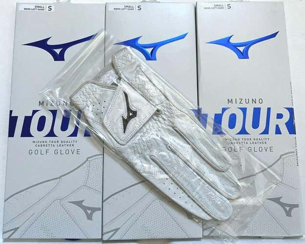 (3) Mizuno Tour Men's Cabretta Leather Golf Glove Pack Lot Small (S) #61129