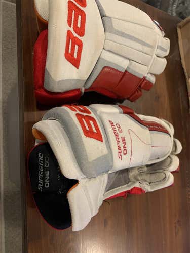 White Junior Bauer Supreme One80 13"  Gloves