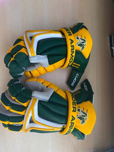 Green Used Player's Under Armour BioFit 13" Lacrosse Gloves