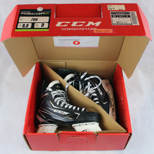 New in Box SR CCM Ribcor 70K Hockey Skates Regular Width Size 9.5D 025F