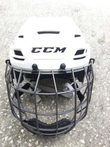 White Used Large CCM TACKS 310 HELMET Helmet