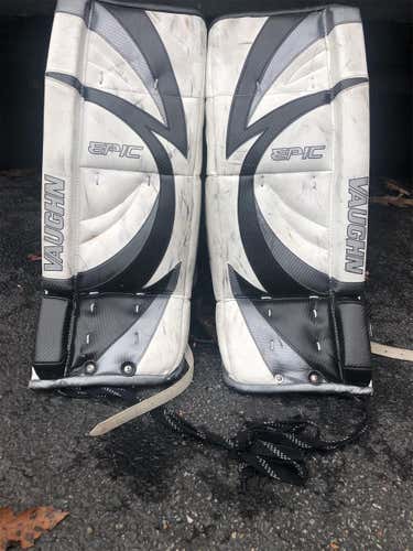 White Junior 25" Vaughn Epic Goalie Leg Pads