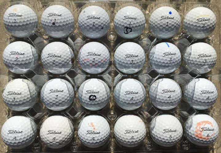White Used Titleist Pro V1 Balls 48 Pack (4 Dozen)