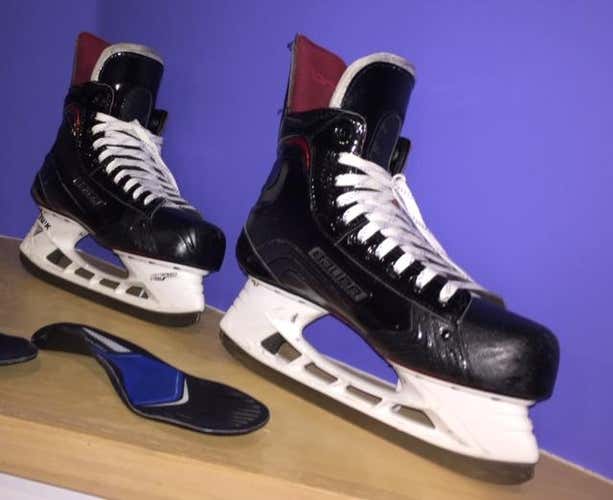 Used Senior Bauer Vapor 1X Hockey Skates Regular Width Pro Stock Size 9.5