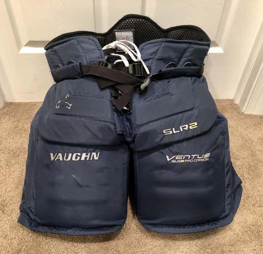 Used 2019 Vaughn Ventus SLR2 Pro Carbon Goalie Pants - Senior - Medium - Navy