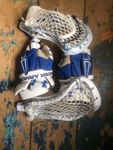Blue Used Under Armour Command 12" Lacrosse Gloves