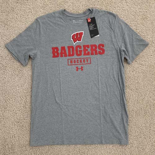 NEW! Wisconsin Badgers Hockey Under Armour Shirt Men's Size Medium