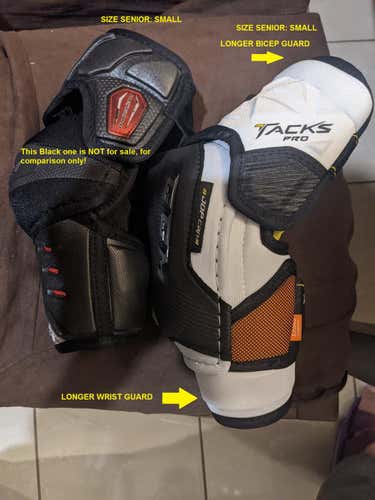 New Senior Small CCM Super Tacks Elbow Pads Pro Stock (Longer bicep & Wrist guard)