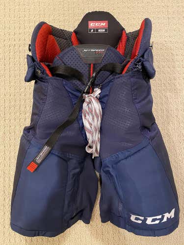 Used Junior Medium CCM JetSpeed FT1 Hockey Pants - Navy